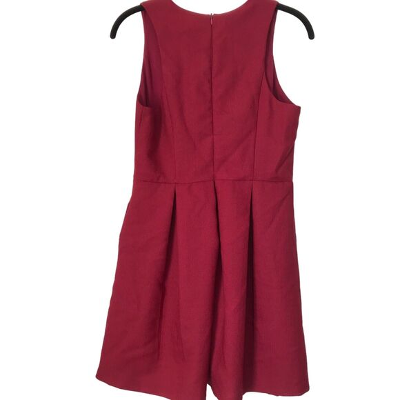 Gianni Bini Womens Dress Size S Red Fit Flare Pleated Dress Textured Sleeveless - Picture 5 of 10